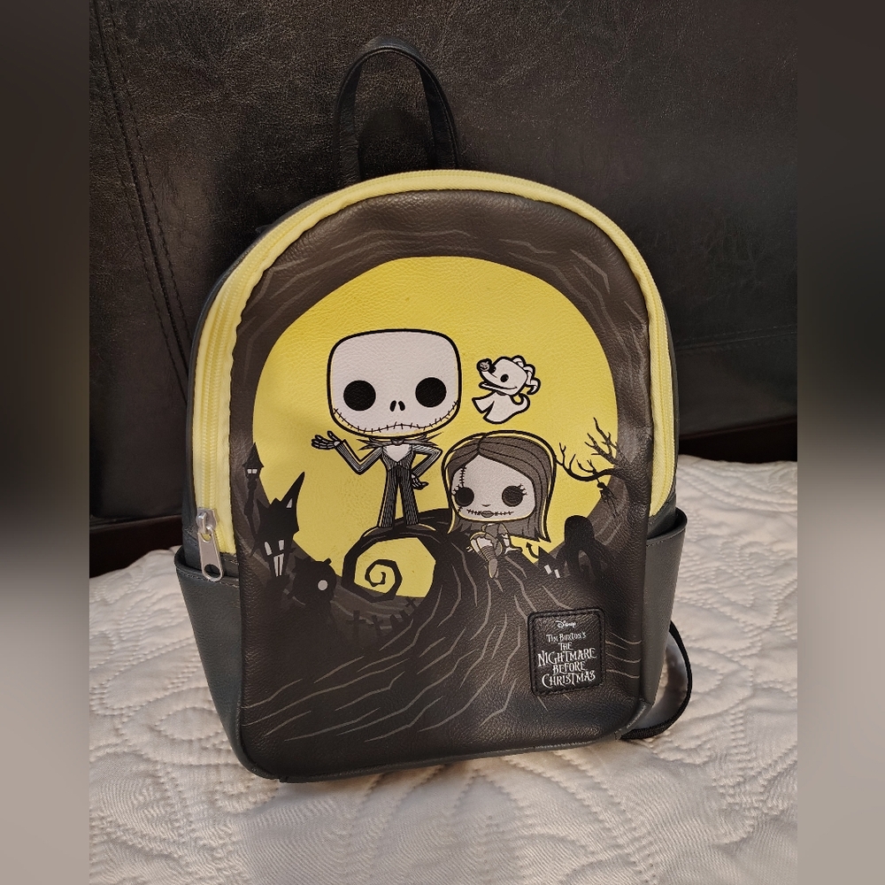 Disney Black and Yellow Nightmare Before Christmas Backpack